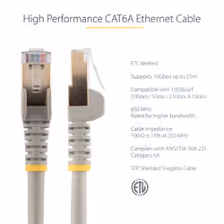 StarTech.com Cavo di rete Ethernet RJ45 CAT6a da 7m - Grigio - Vista aggiuntiva 5