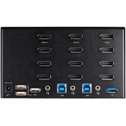 StarTech.com KVM Switch DisplayPort a 2 porte e 4 monitor - 4K 60Hz UHD HDR - KVM per desktop PC 4K DP 1.2 con hub USB 3.0 a 2 porte (5Gbps) e 4 porte USB 2.0 HID, audio - Commutazione con tasti rapidi - TAA - Vista aggiuntiva 4