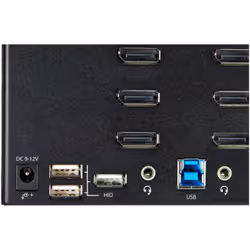 StarTech.com KVM Switch DisplayPort a 2 porte e 4 monitor - 4K 60Hz UHD HDR - KVM per desktop PC 4K DP 1.2 con hub USB 3.0 a 2 porte (5Gbps) e 4 porte USB 2.0 HID, audio - Commutazione con tasti rapidi - TAA - Vista aggiuntiva 7