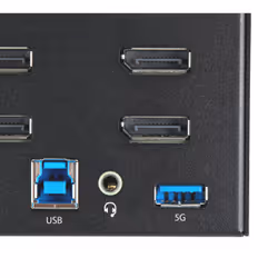 StarTech.com KVM Switch DisplayPort a 2 porte e 4 monitor - 4K 60Hz UHD HDR - KVM per desktop PC 4K DP 1.2 con hub USB 3.0 a 2 porte (5Gbps) e 4 porte USB 2.0 HID, audio - Commutazione con tasti rapidi - TAA - Vista aggiuntiva 8