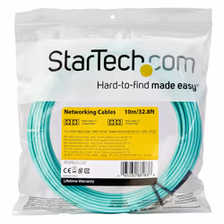 StarTech.com Cavo in fibra ottica multimodale da LC/UPC a LC/UPC OM4 da 10 m - Fibra LOMMF/VCSEL Zipcord da 50/125 µm, Reti 100G - Bassa perdita di inserzione - Cavo patch in fibra LSZH - Turchese - Vista aggiuntiva 4