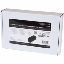 StarTech.com Hub USB a 7 porte con adattatore di alimentazione - Protezione contro le sovratensioni - Hub di trasferimento dati USB 3.0 industriale in metallo - Montaggio su guida DIN, a parete o su scrivania - Hub USB 3.1 Gen 1 ad alta velocità da 5 Gbps - Vista aggiuntiva 5