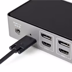 StarTech.com USB-C e USB-A Dock - Docking station universale triplo monitor DisplayPort e HDMI 4K 60Hz - 85W Power Delivery, Hub 6x USB, GbE, Audio - Docking station USB tipo C/USB 3.1 Gen 2 10Gbps - Vista aggiuntiva 6