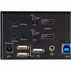 StarTech.com KVM Switch HDMI a 2 porte e doppio monitor 4K 60Hz Ultra HD HDR - Switch KVM per computer desktop HDMI 2.0 con 2 porte USB 3.0 Hub (5Gbps) e 4x USB 2.0 HID, Audio - Commutazione con tasti di scelta rapida - TAA - Vista aggiuntiva 7