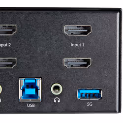 StarTech.com KVM Switch HDMI a 2 porte e doppio monitor 4K 60Hz Ultra HD HDR - Switch KVM per computer desktop HDMI 2.0 con 2 porte USB 3.0 Hub (5Gbps) e 4x USB 2.0 HID, Audio - Commutazione con tasti di scelta rapida - TAA - Vista aggiuntiva 8