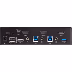 StarTech.com KVM Switch HDMI a 2 porte - Monitor singolo 4K 60Hz Ultra HD HDR - Switch KVM HDMI 2.0 per PC con 2 porte USB 3.0 Hub (5Gbps) e 4x USB 2.0 HID, Audio - Commutazione con tasti rapidi - Conforme allo standard TAA - Vista aggiuntiva 5