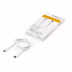 StarTech.com Cavo durevole da USB-C a Lightning da 1m bianco - Cavo di alimentazione/sincronizzazione in Fibra aramidica robusta per impieghi intensivi da USB tipo C a Lightening - Certificato Apple MFi per iPad/iPhone 12 - Vista aggiuntiva 5