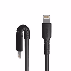 StarTech.com Cavo durevole da USB-C a Lightning da 1m nero - Cavo di alimentazione/sincronizzazione in Fibra aramidica robusta per impieghi intensivi da USB tipo C a Lightening - Certificato Apple MFi per iPad/iPhone 12 - Vista aggiuntiva 5