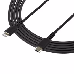 StarTech.com Cavo durevole da USB-C a Lightning da 2m nero - Cavo di alimentazione/sincronizzazione in Fibra aramidica robusta per impieghi intensivi da USB tipo C a Lightening - Certificato Apple MFi per iPad/iPhone 12 - Vista aggiuntiva 4