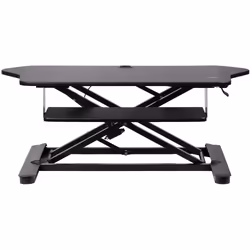 StarTech.com Scrivania ad angolo Sit Stand con Vassoio per Tastiera - Ampia Superficie (908x530mm) - Postazione di lavoro ergonomica per stare in piedi/seduto ad altezza regolabile - Supporta due monitor