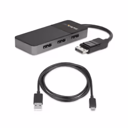 StarTech.com Hub MST DisplayPort a 3 Porte - Adattatore Multi-Monitor DP 1.4 - Sdoppiatore\Splitter Video DisplayPort 4K 30Hz per Triplo Monitor - DP a 3x DP - Alimentazione via bus USB - Solo Windows - Vista aggiuntiva 7