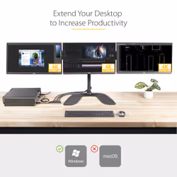StarTech.com Hub MST DisplayPort a 3 Porte - Adattatore Multi-Monitor DP 1.4 - Sdoppiatore\Splitter Video DisplayPort 4K 30Hz per Triplo Monitor - DP a 3x DP - Alimentazione via bus USB - Solo Windows - Vista aggiuntiva 8