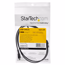 StarTech.com Cavo di Ricarica USB-C da 1m - Resistente Cavetto USB-C di Ricarica Veloce e Sync da USB 2.0 a USB Type C 60W - Rivestimento in TPE e Fibra Aramidica M/M 60W Nero, Samsung S10/S20/Ipad Pro/MS Surface - Vista aggiuntiva 5