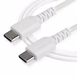 StarTech.com Cavo di Ricarica USB-C da 1m - Resistente Cavetto USB-C di Ricarica Veloce e Sync da USB 2.0 a USB Type C - Rivestimento in TPE e Fibra Aramidica M/M 60W Bianco, Samsung S10/S20/Ipad Pro/MS Surface - Vista aggiuntiva 4