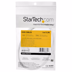 StarTech.com Cavo di Ricarica USB-C da 1m - Resistente Cavetto USB-C di Ricarica Veloce e Sync da USB 2.0 a USB Type C - Rivestimento in TPE e Fibra Aramidica M/M 60W Bianco, Samsung S10/S20/Ipad Pro/MS Surface - Vista aggiuntiva 6