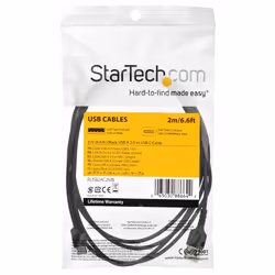 StarTech.com Cavo di Ricarica USB-A a USB-C da 2m - Resistente Cavetto USB-C di Ricarica Veloce e Sync da USB 2.0 a USB Type C 3A - Rivestimento in TPE e Fibra Aramidica M/M Nero - Samsung S10, Ipad Pro, Pixel - Vista aggiuntiva 6