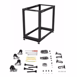 StarTech.com Server Rack a 4 Montanti 18U Open Frame, Armadio Rack di Rete 19" con Ruote, piedini di livellamento/montaggio a pavimento, Quadro Rack Scorrevole/profondità regolabile per apparecchiature AV/Dati/IT - Vista aggiuntiva 7