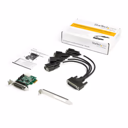 StarTech.com Scheda adattatore seriale PCI Express RS232 a 4 porte - Scheda controller host seriale PCIe RS232 - PCIe a seriale DB9 - 16950 UART - Scheda di espansione a basso profilo - Windows/Linux - Vista aggiuntiva 7