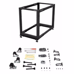 StarTech.com Server Rack a 4 Montanti 15U Open Frame, Armadio Rack di Rete 19" con Ruote, piedini di livellamento/montaggio a pavimento, Quadro Rack Scorrevole/profondità regolabile per apparecchiature AV/Dati/IT - Vista aggiuntiva 7