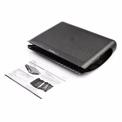 StarTech.com Poggiapiedi ergonomico - Poggiapiedi basculante con gestione/contenimento dei cavi - Supporto a dondolo antiscivolo - Comodo poggiapiedi nero per l'ufficio/scrivania/postazione di lavoro - Vista aggiuntiva 8