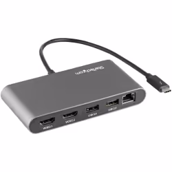 StarTech.com Mini Dock Thunderbolt 3 - Docking Station Portatile per Doppio Monitor HDMI 4K 60Hz, Hub 2x USB-A (3.0/2.0), GbE - Cavo 28cm - Adattatore multiporta TB3 - Mac/Windows - Vista aggiuntiva 4
