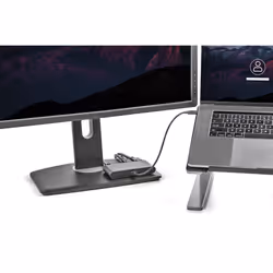 StarTech.com Thunderbolt 3 Mini Dock - Docking Station TB3 portatile per doppio monitor DisplayPort 4K 60Hz -USB- A hub (USB 3.0/5 Gbps) e GbE - Cavo da 28 cm - Adattatore multiporta per laptop - Mac/Windows - Vista aggiuntiva 5