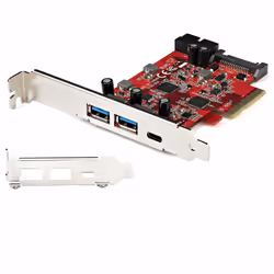 StarTech.com Scheda PCIe a 5 porte USB - Scheda PCIe USB 3.1 Gen 2 10Gbps con 1x USB-C e 2x USB-A - 1x 2 porte IDC (espansione interna per header USB 5Gbps) - Scheda Controller PCI Express USB C - Vista aggiuntiva 4