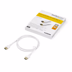 StarTech.com Cavo HDMI 2.0 certificato Premium da 1m - Cavo video HDMI con Ethernet ad alta velocità - UHD 4K 60Hz HDR - Cavo HDMI rinforzato con Fibra Aramidica - TPE - M/M - Bianco - Vista aggiuntiva 4