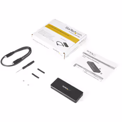 StarTech.com Enclosure SSD PCIe M.2 NVMe USB-C 10 Gbps - Custodia esterna robusta in alluminio M.2 PCIe M-Key Classificazione IP67 - Lettura / scrittura 1 GB / s - Supporta 2230/2242/2260/2280 - Compatibile TB3 - Mac/PC - Vista aggiuntiva 4
