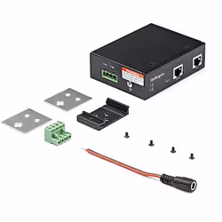 StarTech.com PoE Injector Gigabit Industriale - Alta velocità/alta potenza 90W - 802.3bt PoE++ 48V-56VDC - Iniettore PoE++ montabile su guida DIN UPoE/ Adattatore PoE Power Over Ethernet -40C a +75C robusto - Vista aggiuntiva 5