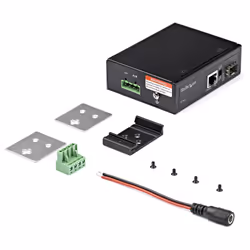 StarTech.com Media converter fibra a Ethernet 60W - Convertitore gigabit fibra ottica rame per uso industriale - PoE+ Media converter fibra multimodale/monomodale - SFP a RJ45 - IP-30 / - 40 to +75&deg;C - Vista aggiuntiva 5