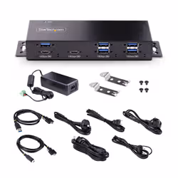 StarTech.com Hub USB a 7 porte industriale da 10 Gbps con alimentatore, in metallo, montabile, 5 porte USB-A e 2 porte USB-C downstream, protezione ESD, TAA - Vista aggiuntiva 8
