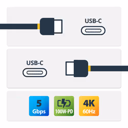 StarTech.com Cavo USB-C angolare robusto da 2 m, USB 3.2 Gen 1 (5 Gbps), cavo di trasferimento dati USB type-C ad angolo retto, DP Alt Mode 4K 60Hz, 100W Power Delivery - Cavo USB Tipo C a 90 gradi