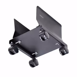 StarTech.com Carrello per CPU, supporto mobile per CPU su ruote (rotelle), carico massimo 21 kg, porta PC regolabile, supporto da pavimento per computer, carrello in acciaio