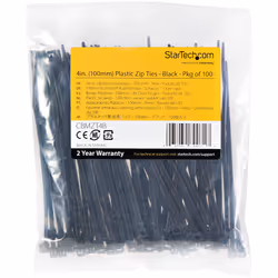 StarTech.com Fascette fermacavo riutilizzabili da 10 cm - 2 mm di larghezza, 55mm di diametro del fascio e resistenza alla trazione 8 kg, fascette in nylon autobloccanti, Omologati 94V-2/UL, 100 pezzi - nero - Vista aggiuntiva 5