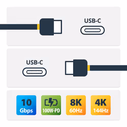 StarTech.com Cavo USB-C angolare robusto da 1 m, USB 3.2 Gen 2 (10 Gbps), cavo di trasferimento dati USB type-C ad angolo retto, DP Alt Mode 4K 60Hz, 100W Power Delivery - Cavo USB Tipo C a 90 gradi