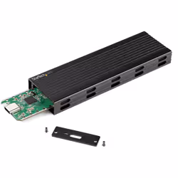 StarTech.com Enclosure USB-C a M.2 NVMe o M.2 SATA SSD 10Gbps - Case esterno portatile M.2 PCIe/SATA NGFF SSD in alluminio - Box esterno per SDD - Cavi host USB Type-C e USB-A - Supporta 2230/2242/2260/2280 - Vista aggiuntiva 4