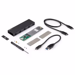 StarTech.com Enclosure USB-C a M.2 NVMe o M.2 SATA SSD 10Gbps - Case esterno portatile M.2 PCIe/SATA NGFF SSD in alluminio - Box esterno per SDD - Cavi host USB Type-C e USB-A - Supporta 2230/2242/2260/2280 - Vista aggiuntiva 6