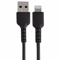 StarTech.com Cavo da USB-A a Lightning da 30cm nero - Robusto e resistente cavo di alimentazione/sincronizzazione in fibra aramidica da USB tipo A da Lightning - Certificato Apple Mfi per iPad/iPhone 12 - Vista aggiuntiva 5