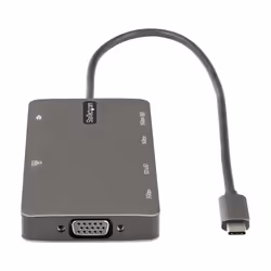 StarTech.com Adattatore Multiporta USB C - Dock da viaggio HDMI 4K 30Hz o VGA - Hub USB 3.0 5Gbps (porte USB A / USB C) - 100W Power Delivery - SD/Micro SD - GbE - Cavo 30cm - Mini Docking Station USB tipo C - Vista aggiuntiva 4