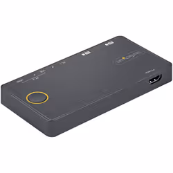 StarTech.com Switch KVM ibrido USB-A + HDMI e USB-C a 2 porte - Monitor singolo HDMI 2.0 4K 60Hz - Switch KVM compatto per desktop e/o laptop HDMI - Alimentato da bus USB - Compatibile con Thunderbolt 3 - Vista aggiuntiva 4