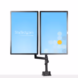 StarTech.com Supporto Doppio Monitor per Scrivania - Braccio per 2 Monitor VESA fino a 32" /8kg - Staffe Verticali Impilabili - Altezza Regolabile/Snodato - Montaggio Morsetto a C o Vite Passante - Vista aggiuntiva 7