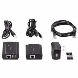 StarTech.com Extender USB 2.0 a 4 porte - Estensore Ethernet USB 2.0 multiporta via CAT5 CAT6 100m - USB Extender Hub via Lan compatibile RJ45 - Kit Prolunga USB 2.0 alimentato - 480 Mbps - Vista aggiuntiva 7