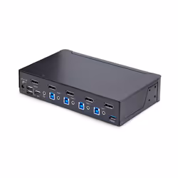 StarTech.com KVM Switch DisplayPort a 4 porte, 8K 60Hz / 4K 144Hz, Display singolo, DP 1.4, 2x USB 3.0, 4x USB 2.0 HID, Commutazione con pulsanti e tasti di scelta rapida, Conforme TAA - Indipendente dal SO