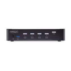 StarTech.com KVM Switch DisplayPort a 4 porte, 8K 60Hz / 4K 144Hz, Display singolo, DP 1.4, 2x USB 3.0, 4x USB 2.0 HID, Commutazione con pulsanti e tasti di scelta rapida, Conforme TAA - Indipendente dal SO
