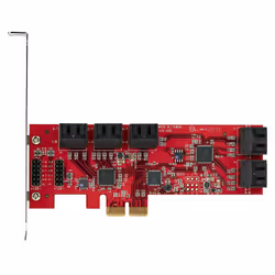 StarTech.com Scheda PCIe SATA - Scheda di Espansione PCIe SATA a 10 porte - 6 Gbps - Staffa a Profilo Basso/Alto - 10 Connettori SATA - ASM1062 Senza Raid - Convertitore da PCI Express a SATA - Vista aggiuntiva 6