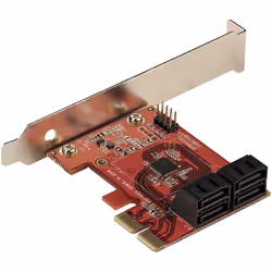 StarTech.com Scheda PCIe SATA - Scheda di Espansione PCIe SATA a 4 porte 6 Gbps - Staffa a Profilo Basso/Alto - ASM1062 senza RAID - Convertitore PCI Express SATA per SSD/HDD