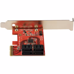 StarTech.com Scheda PCIe SATA - Scheda di Espansione PCIe SATA a 4 porte 6 Gbps - Staffa a Profilo Basso/Alto - ASM1062 senza RAID - Convertitore PCI Express SATA per SSD/HDD - Vista aggiuntiva 4