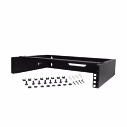 StarTech.com Staffa Rack 19" 2U per installazione a Parete - Supporto a Parete a Profilo Basso per Patch Panel, Dispositivi IT/AV, Switch di Rete - Adattatore Rack 2 Unità Portata fino a 35kg - Acciao - Nero - Vista aggiuntiva 5
