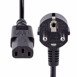 StarTech.com Cavo di alimentazione per PC da EU Schuko a C13 da 1 m, Cavo di corrente AC 250V 10A 18AWG, Cavo di ricambio con spina italiana per portatile/TV/monitor/schermo da Schuko CEE 7/7 a IEC 60320 C13, Nero - Vista aggiuntiva 4